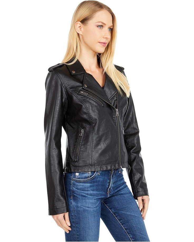 Faux Leather Moto Jacket Product Image