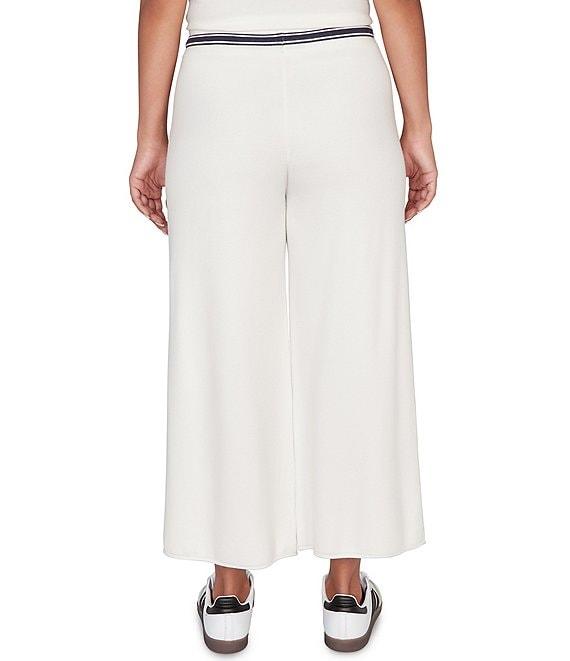 Ruby Rd. Wide Leg Contrast Striped Trim Pull-On Sweater Pants Product Image