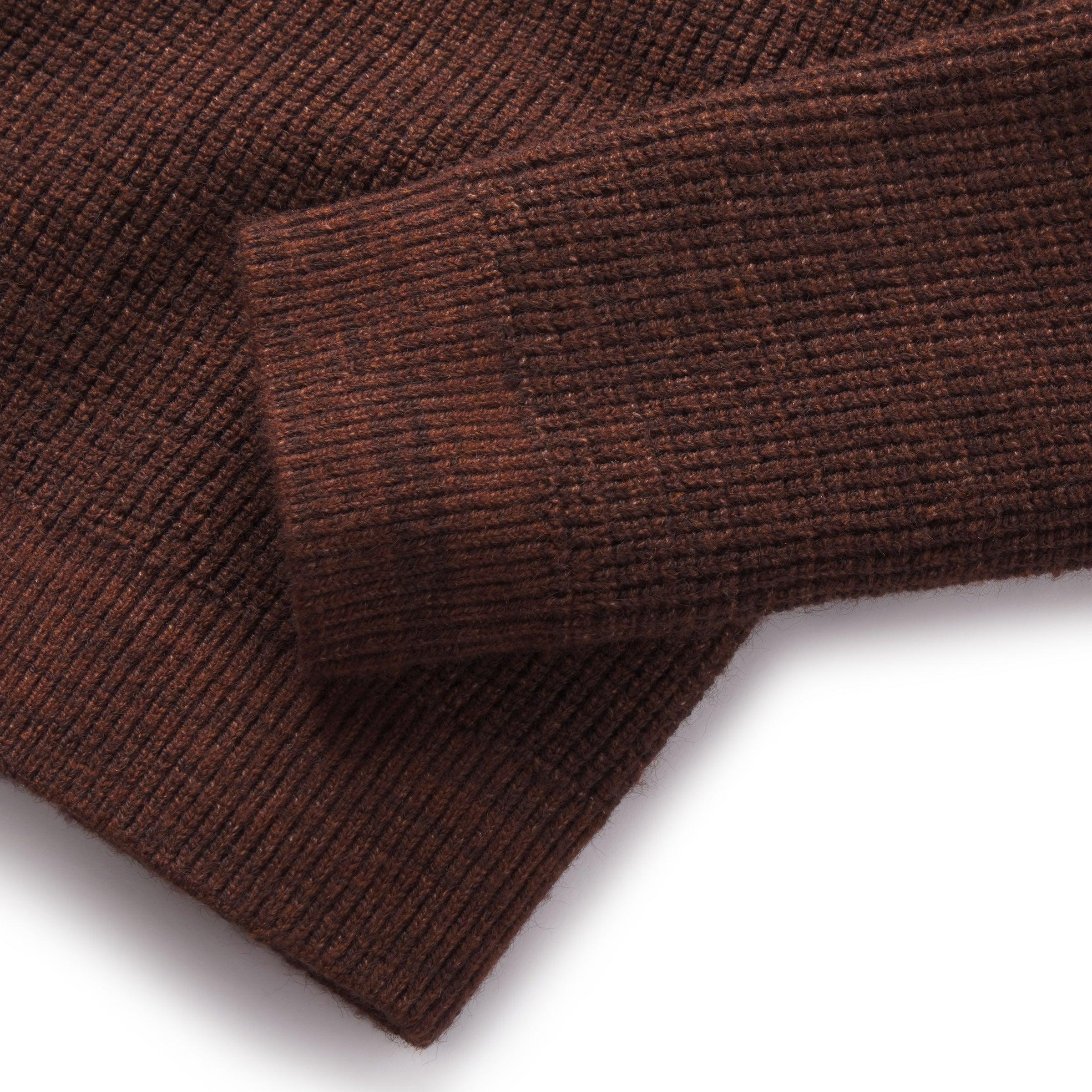 Waffle Stitch Crew Sweater - Brown Product Image