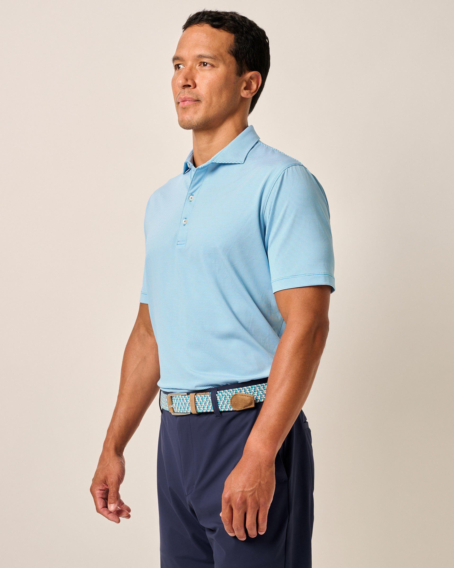 PerryGolf Performance Jersey Polo - Lyndonn Stripe Product Image