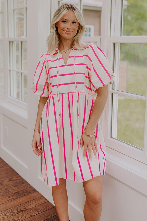 Sweet Stripes Babydoll Mini Dress Product Image