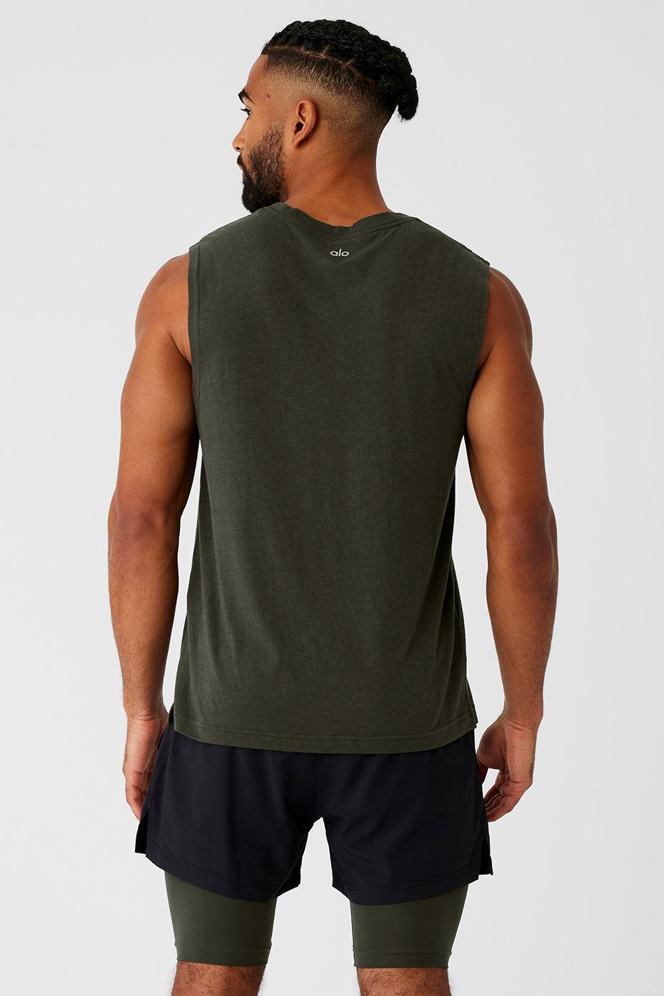 The Triumph Muscle Tank - Stealth Green Male Product Image