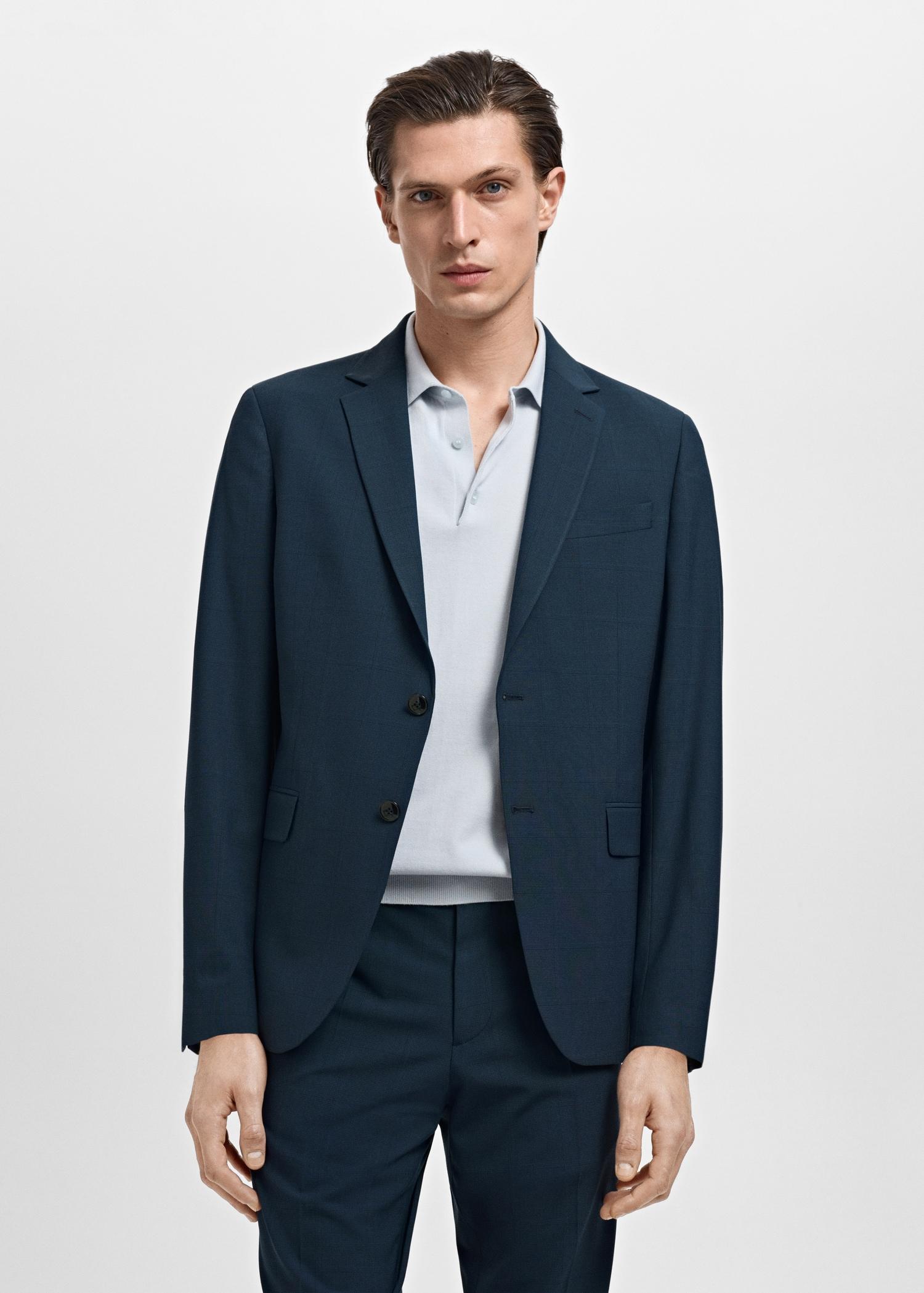 Super slim-fit suit jacket in stretch fabric - Men | MANGO USA Product Image