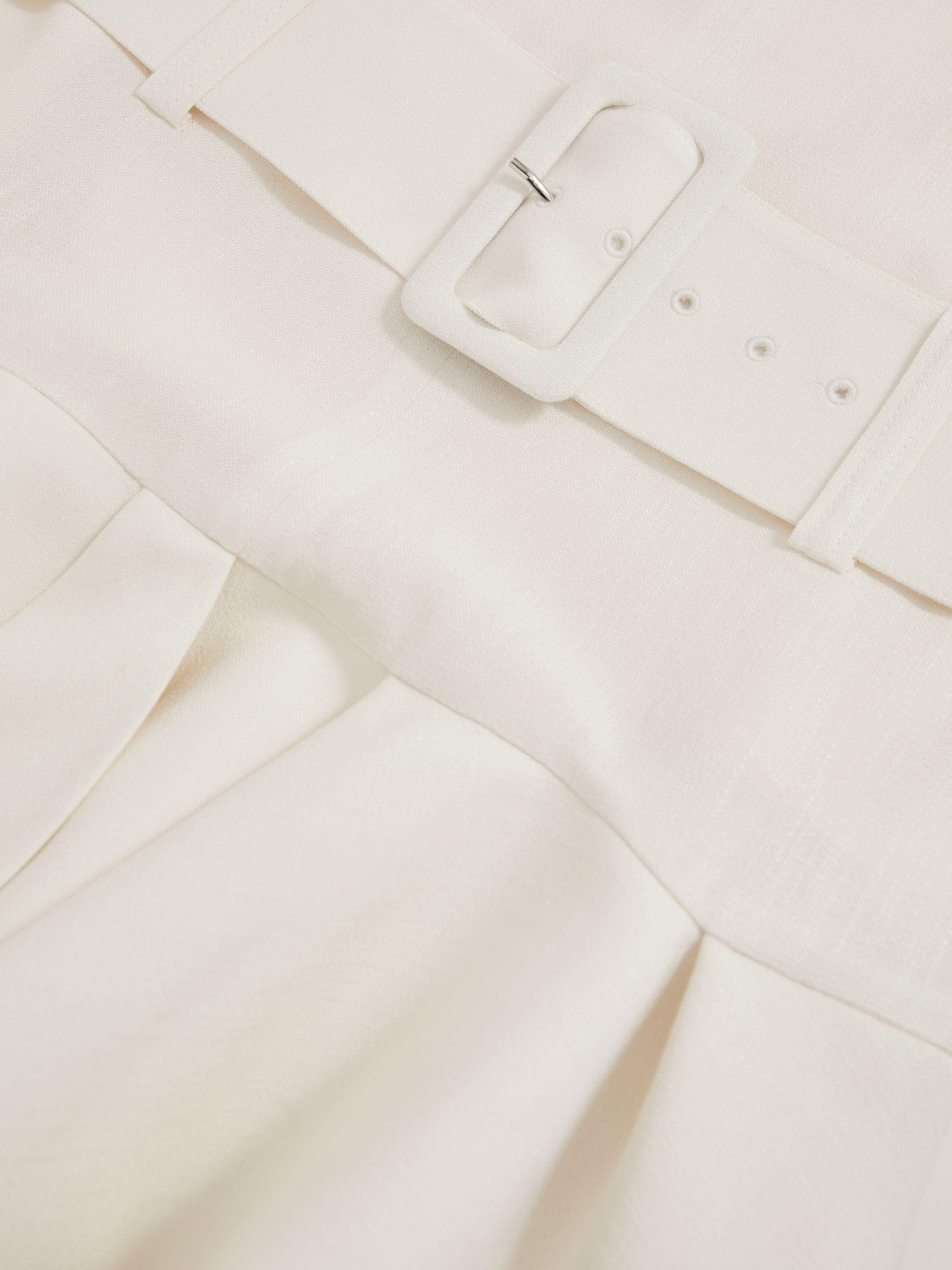 Ruffle Hem Belted Mini Dress in Ivory Product Image