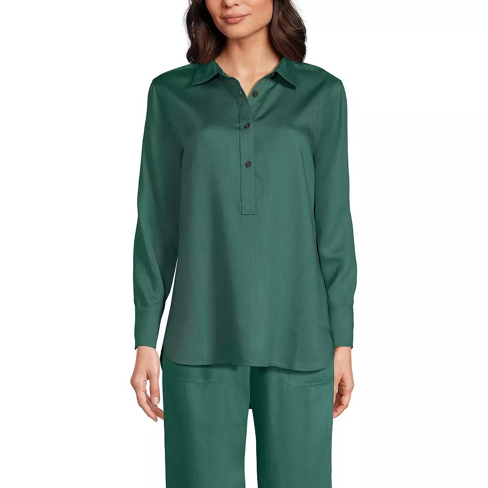 Women's Lands' End Button Front Popover Shirt,  Product Image