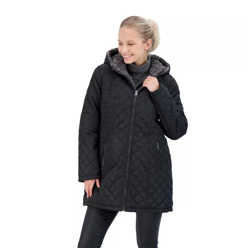 Women's Sebby Faux-Fur Hood Quilted Jacket,  Product Image