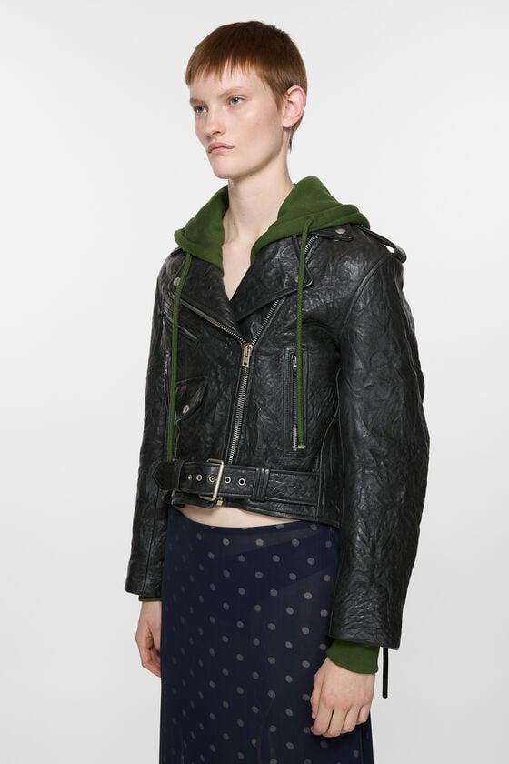Layered leather jacket Product Image