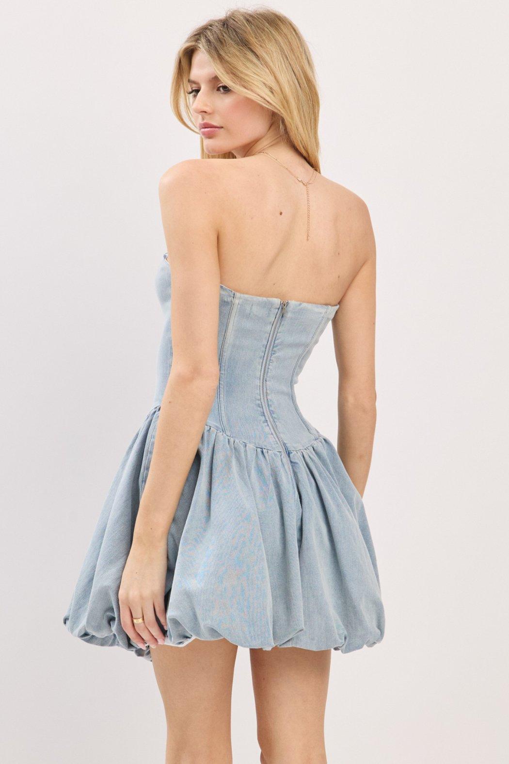 Bubble Denim Dress Product Image