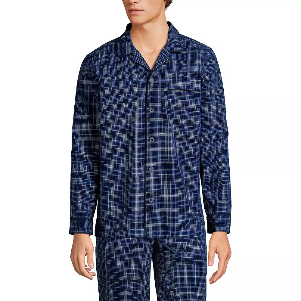 Men's Lands' End Broadcloth Pajama Sleep Shirt,  Product Image