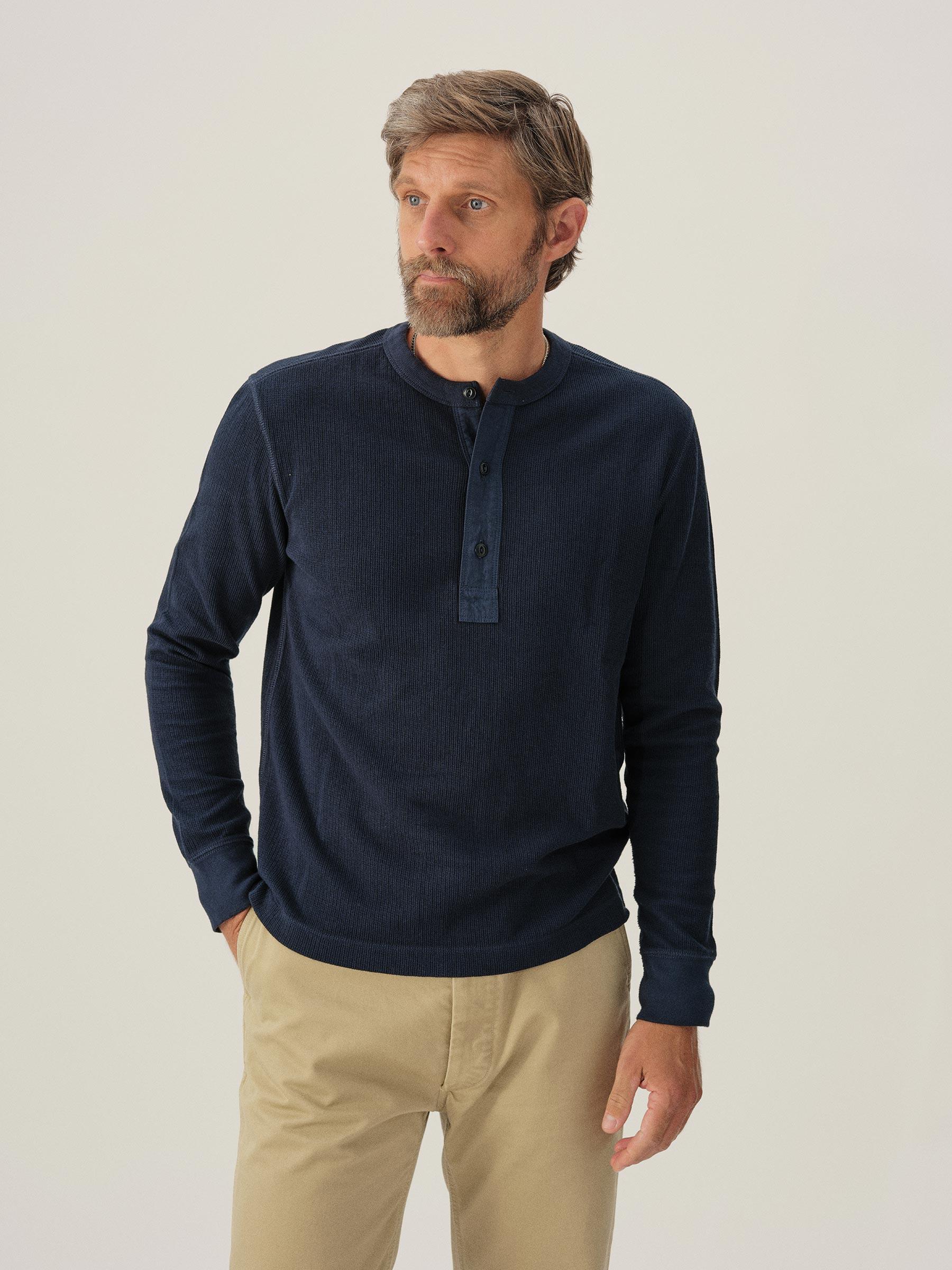 Sky Captain Vintage Thermal Henley Product Image