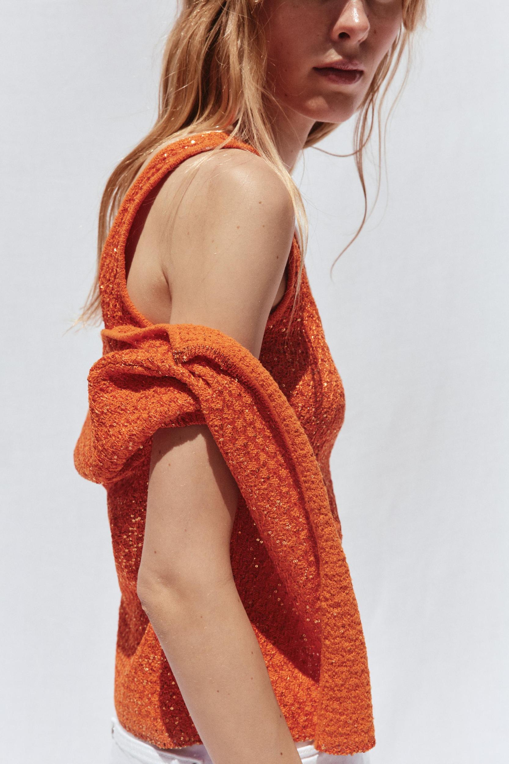 SEQUIN KNIT TOP Product Image