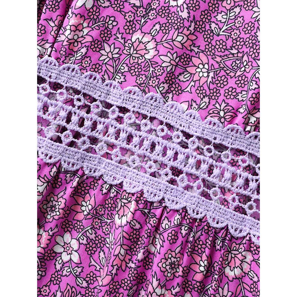 Plus Size Ribbon Shoulder Tie Tiered Maxi Dress DarkViolet Women Boho V-neck Sleeveless Curvy BloomChic 18-20/2X Product Image