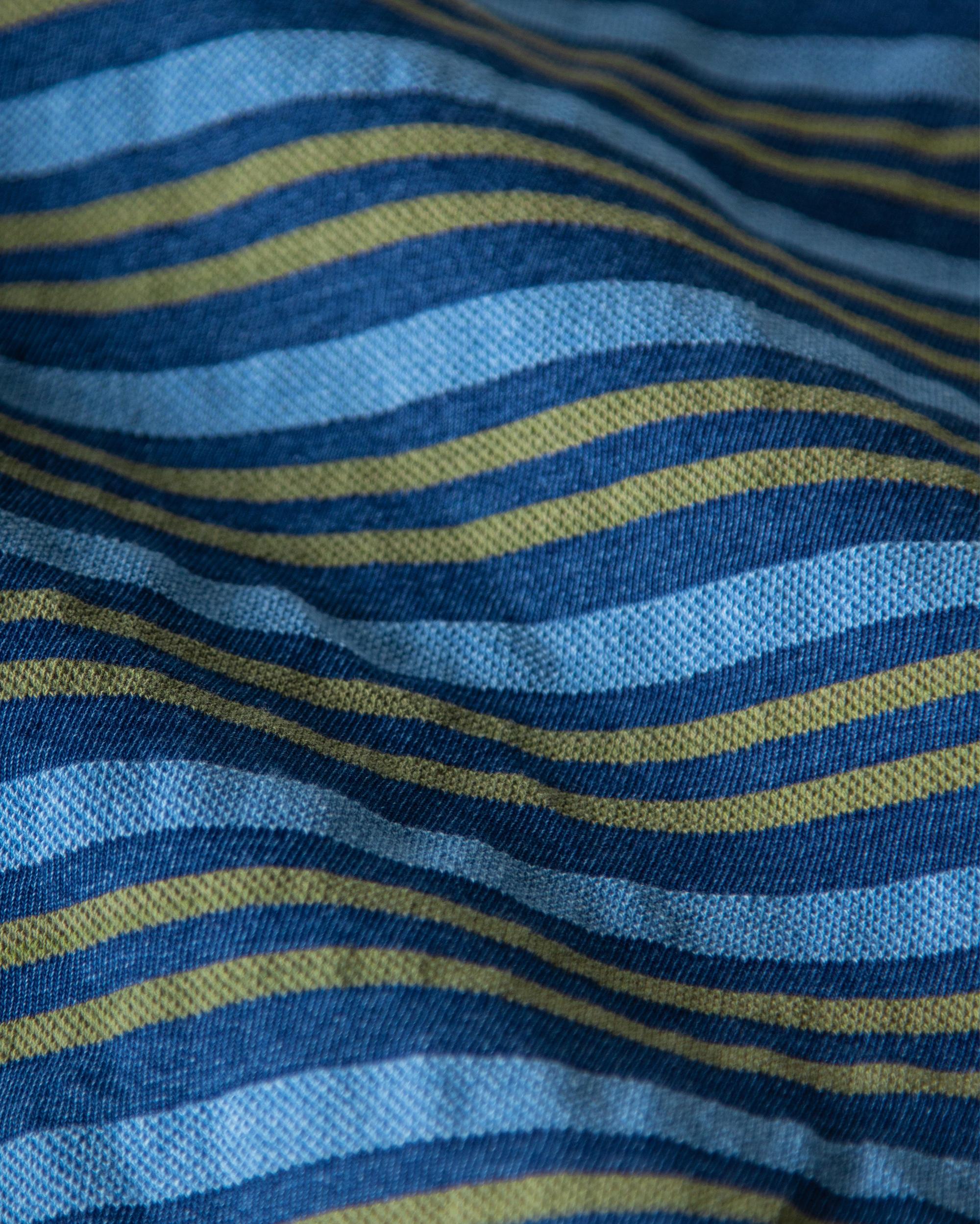 Long Sleeve Indigo Pique Polo in Old Gold Product Image