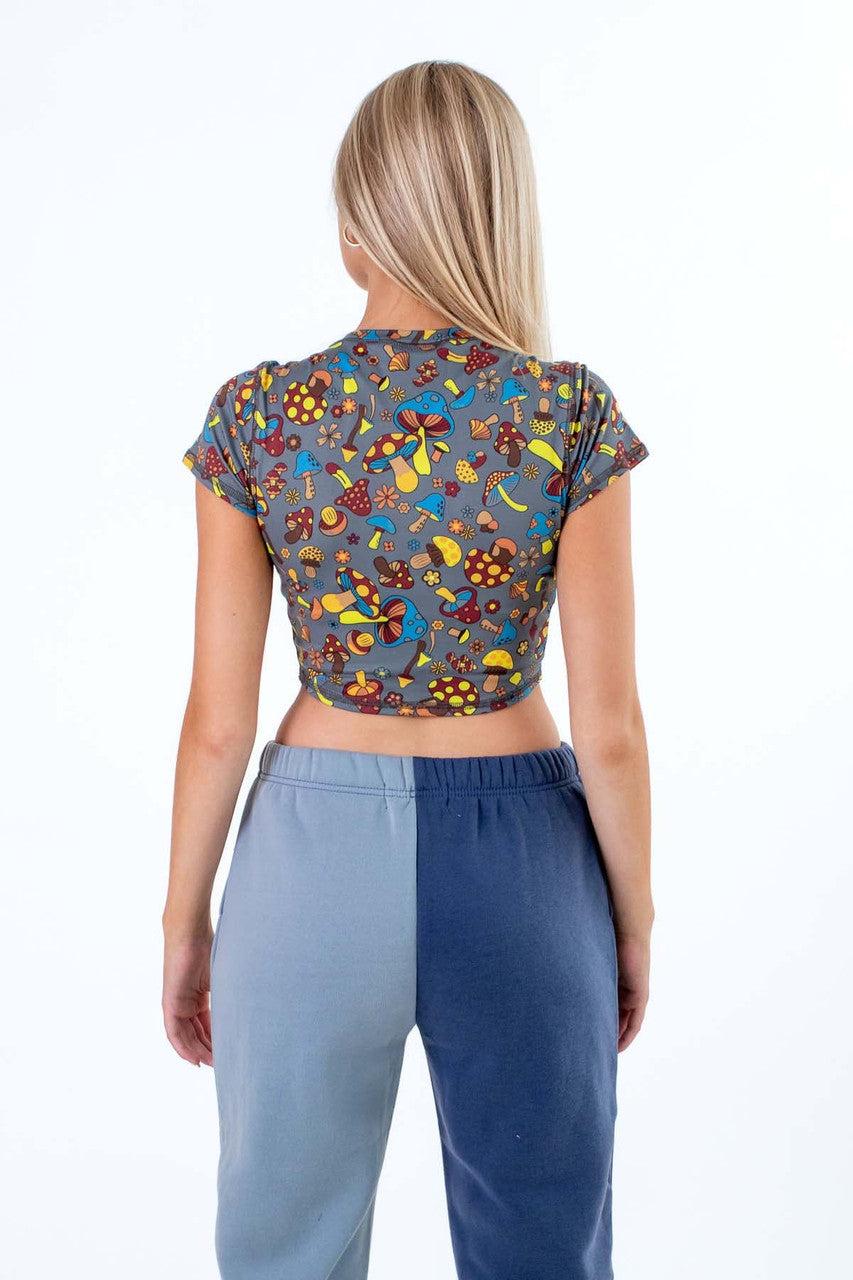 Mushroom Print Crop Tee Product Image