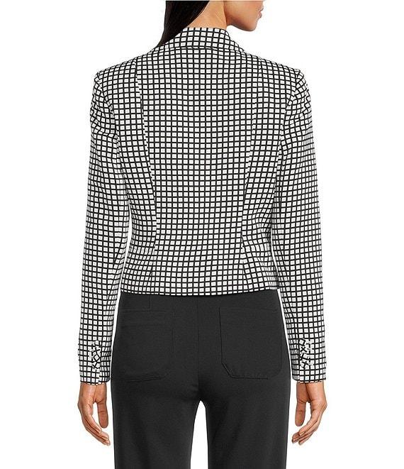 KARL LAGERFELD PARIS Notch Collar Long Sleeve Cropped Jacket Product Image
