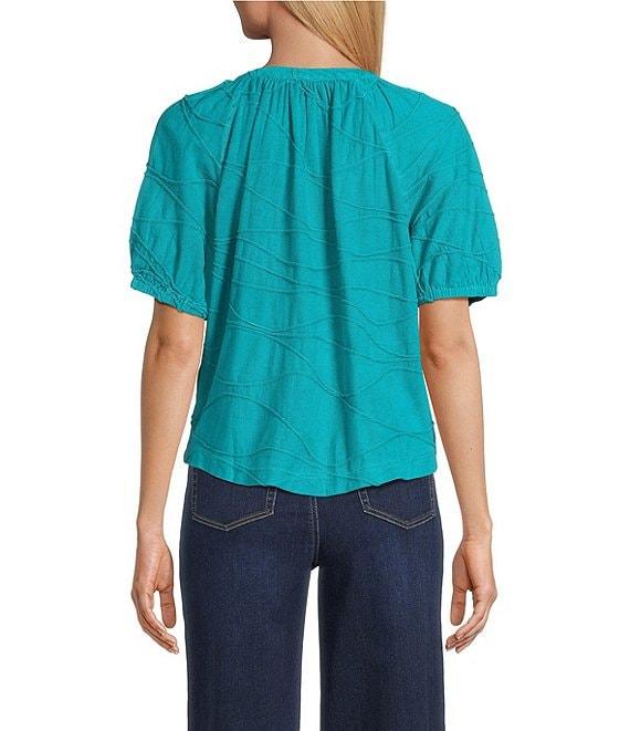 Westbound Knit Elbow Sleeve Henley Top Product Image