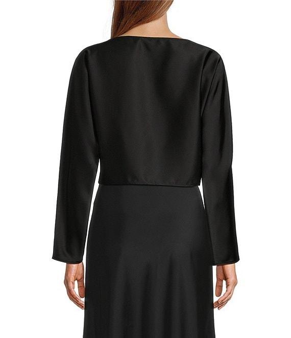 Antonio Melani Blyss Boat Neck Long Sleeve Coordinating Satin Blouse Product Image