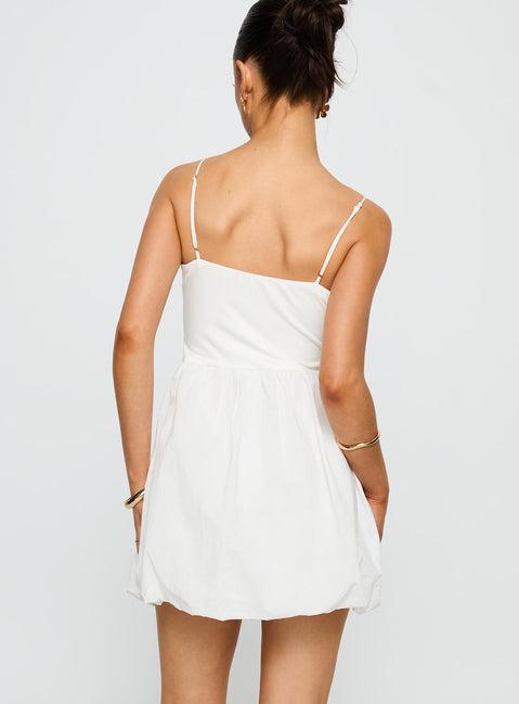 Vista Amora Bubble Hem Mini Dress White Product Image
