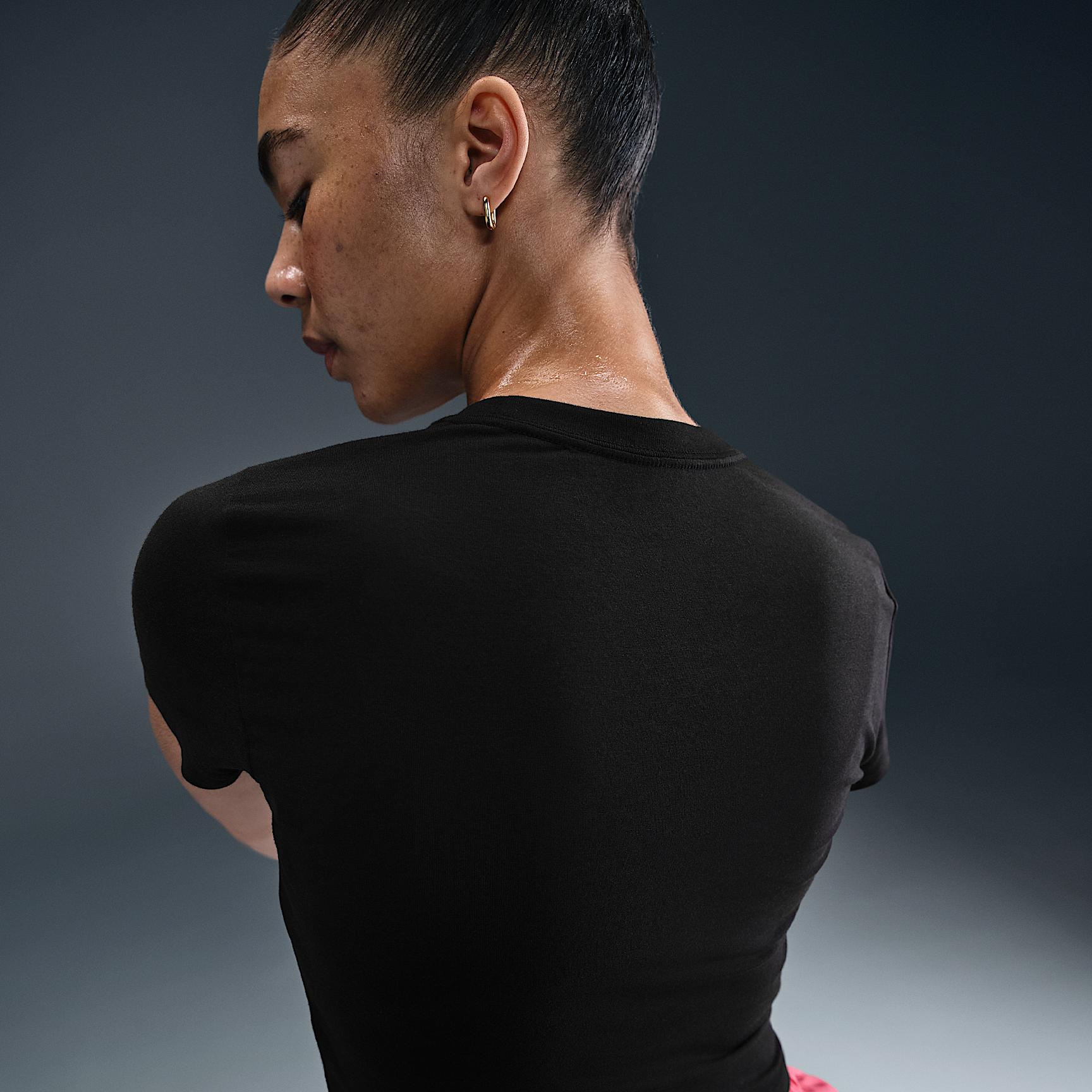 Nike Womens After Dark Tour Slim Short-Sleeve Cropped T-Shirt | IF4066-010 Product Image