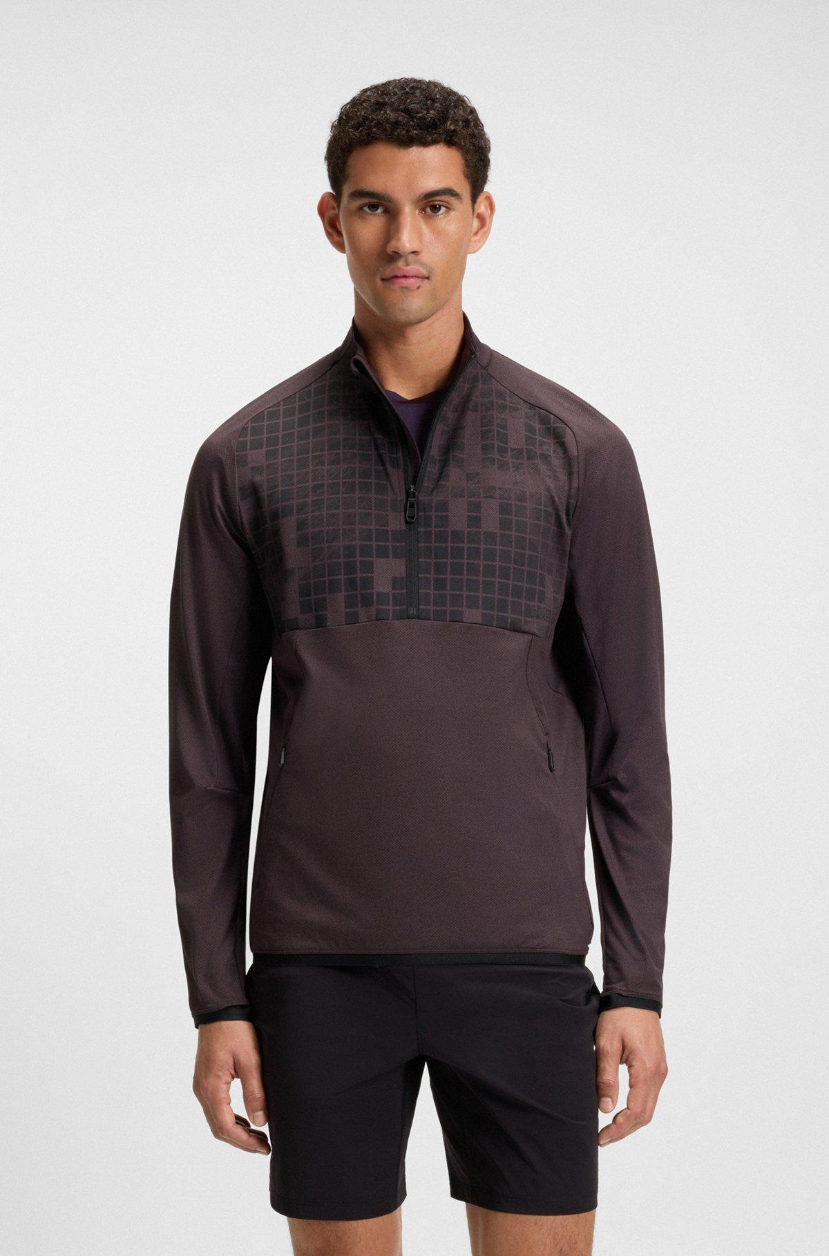 Active half-zip sweatshirt in printed quick-dry fabric Product Image