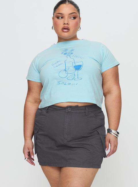 Lieutenant Cargo Mini Skirt Slate Product Image