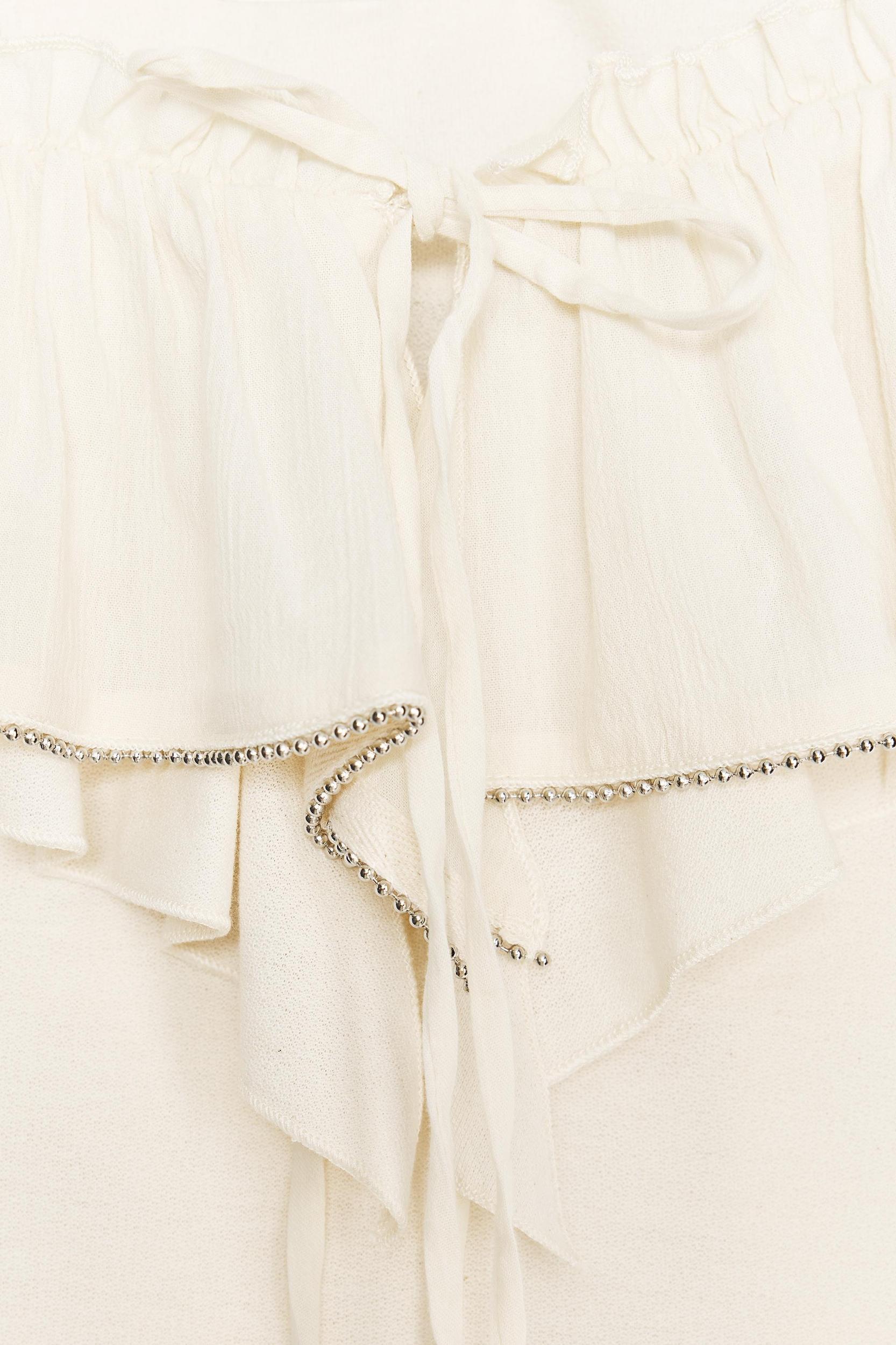 COLD-SHOULDER BEADED CROP TOP Product Image