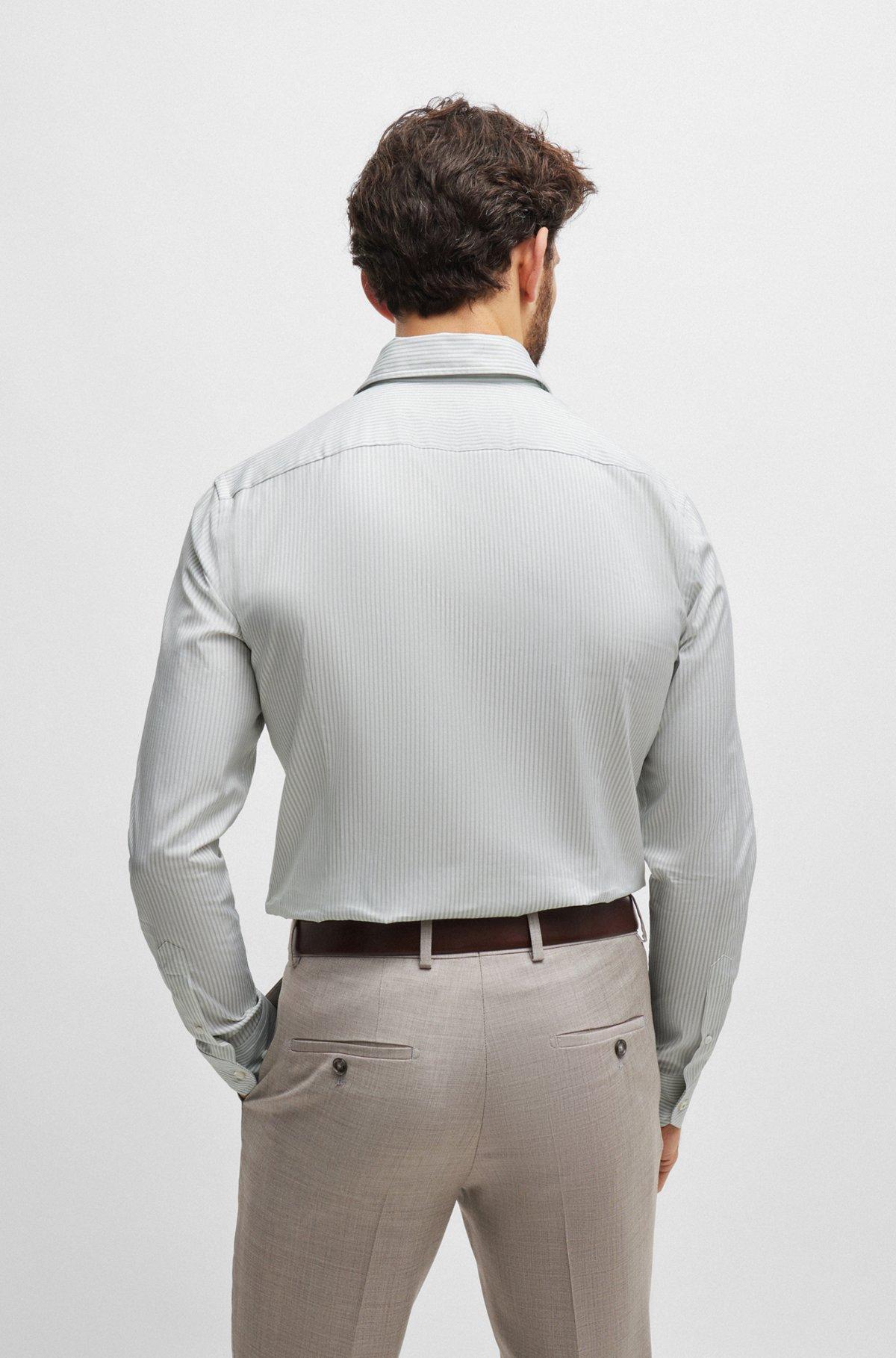 Slim-fit shirt in striped cotton Product Image