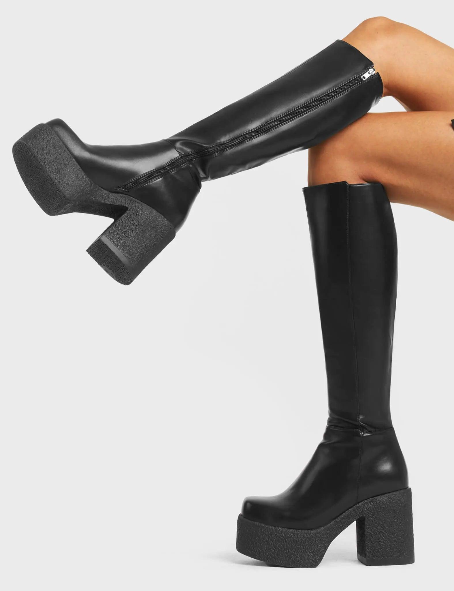 Called Out Chunky Platform Knee High Boots Product Image