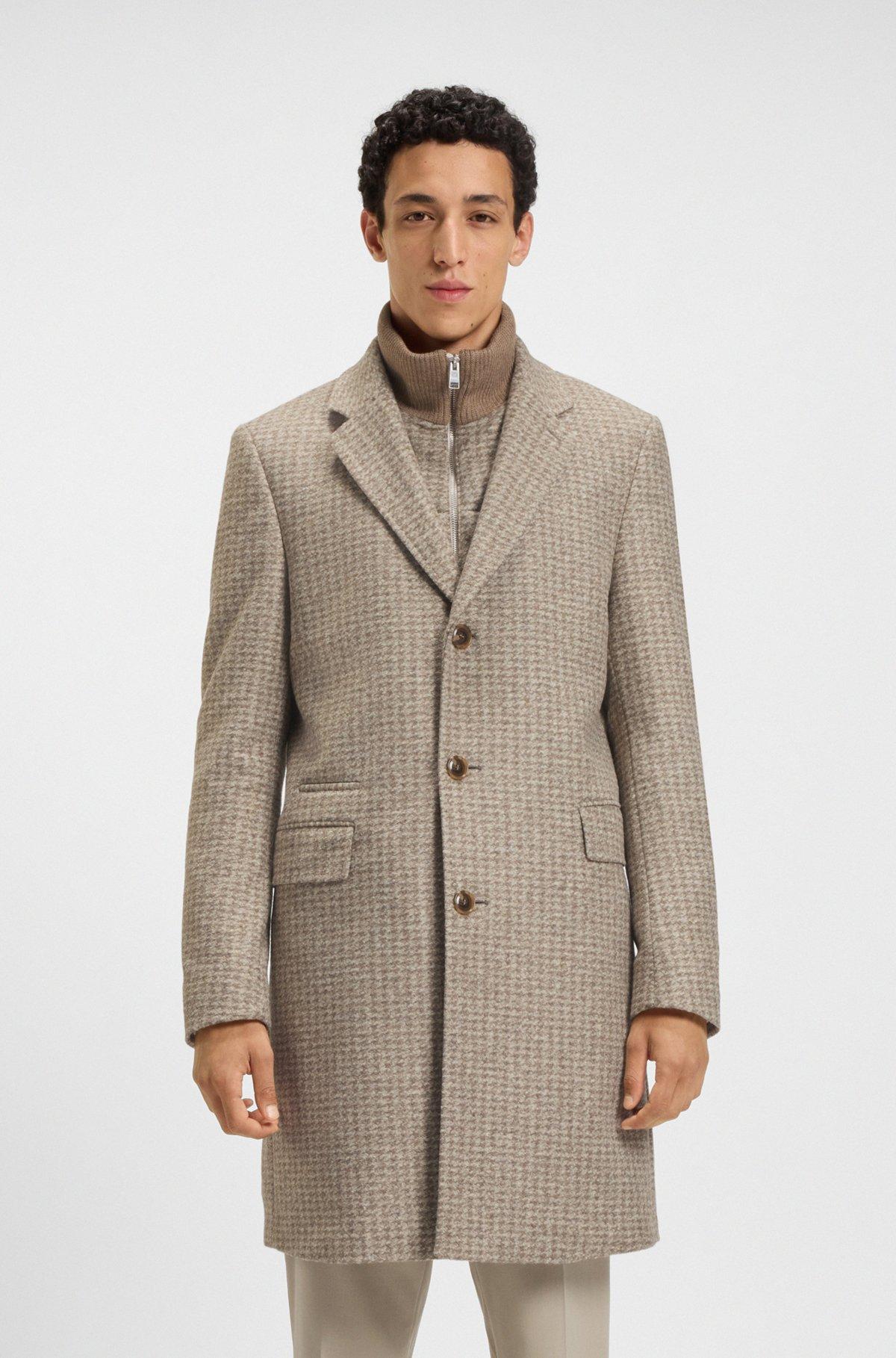 Slim-fit coat with detachable inner Product Image