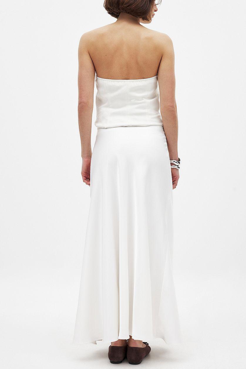 Mid Waist Maxi Satin Skirt Product Image