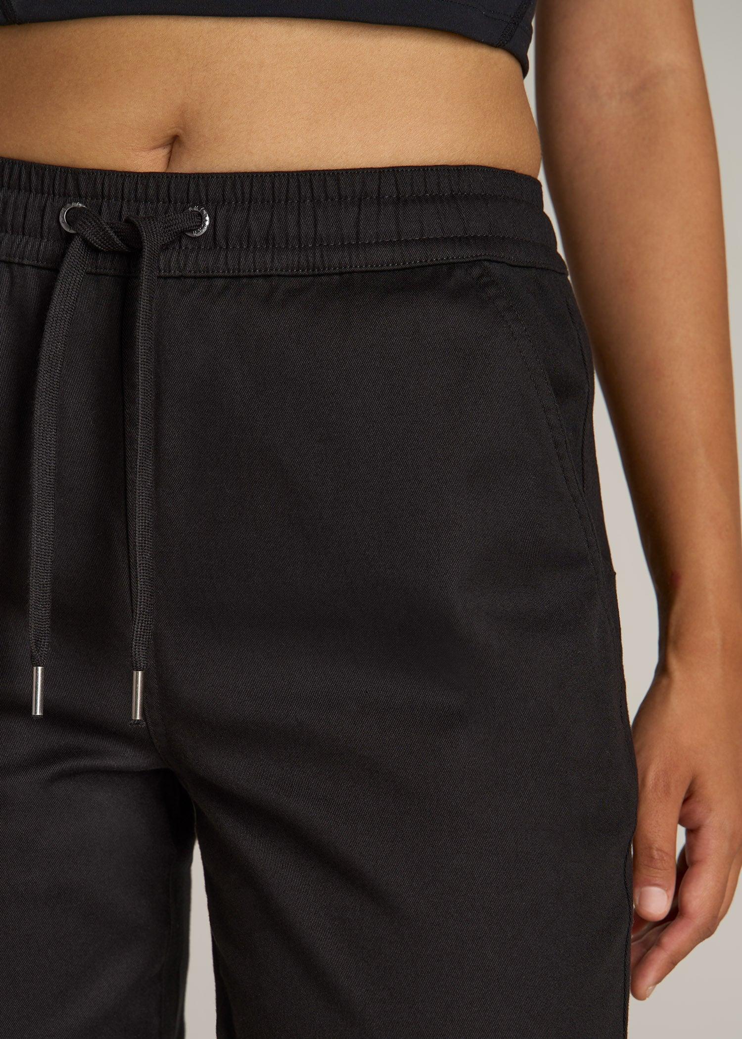 Twill Jogger Pants for Tall Women in Black Female Product Image