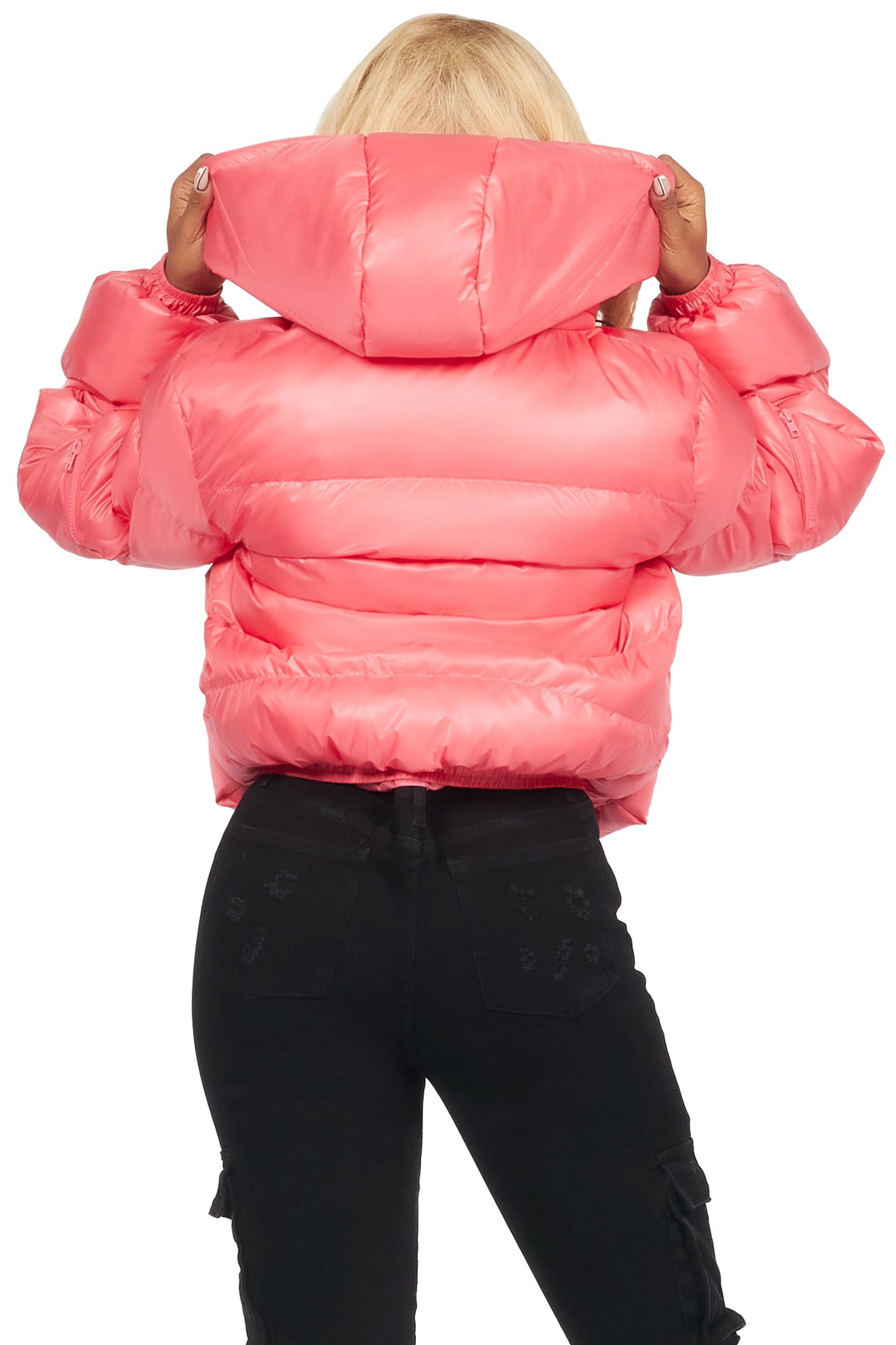 Keisha Pink Cargo Puffer Jacket Female Product Image