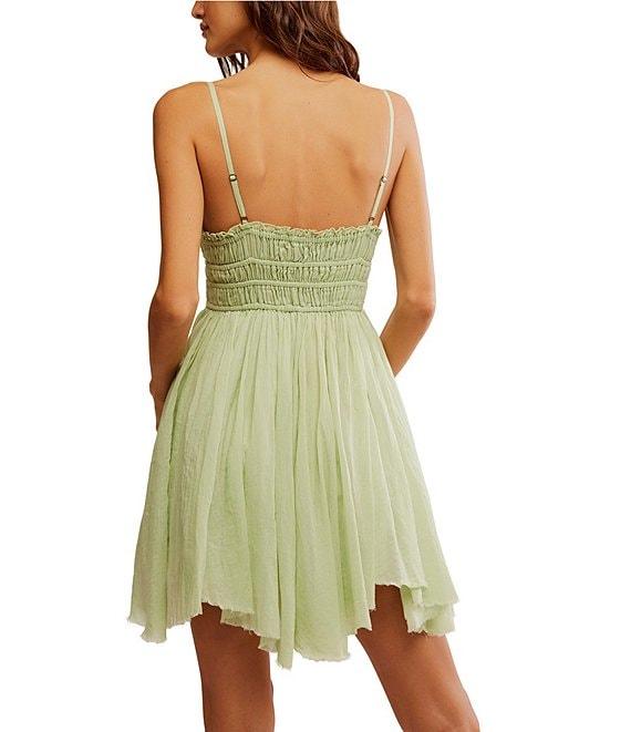 Free People One Delia Sleeveless Deep V-Neck Fit & Flare Babydoll Slip Dress Product Image