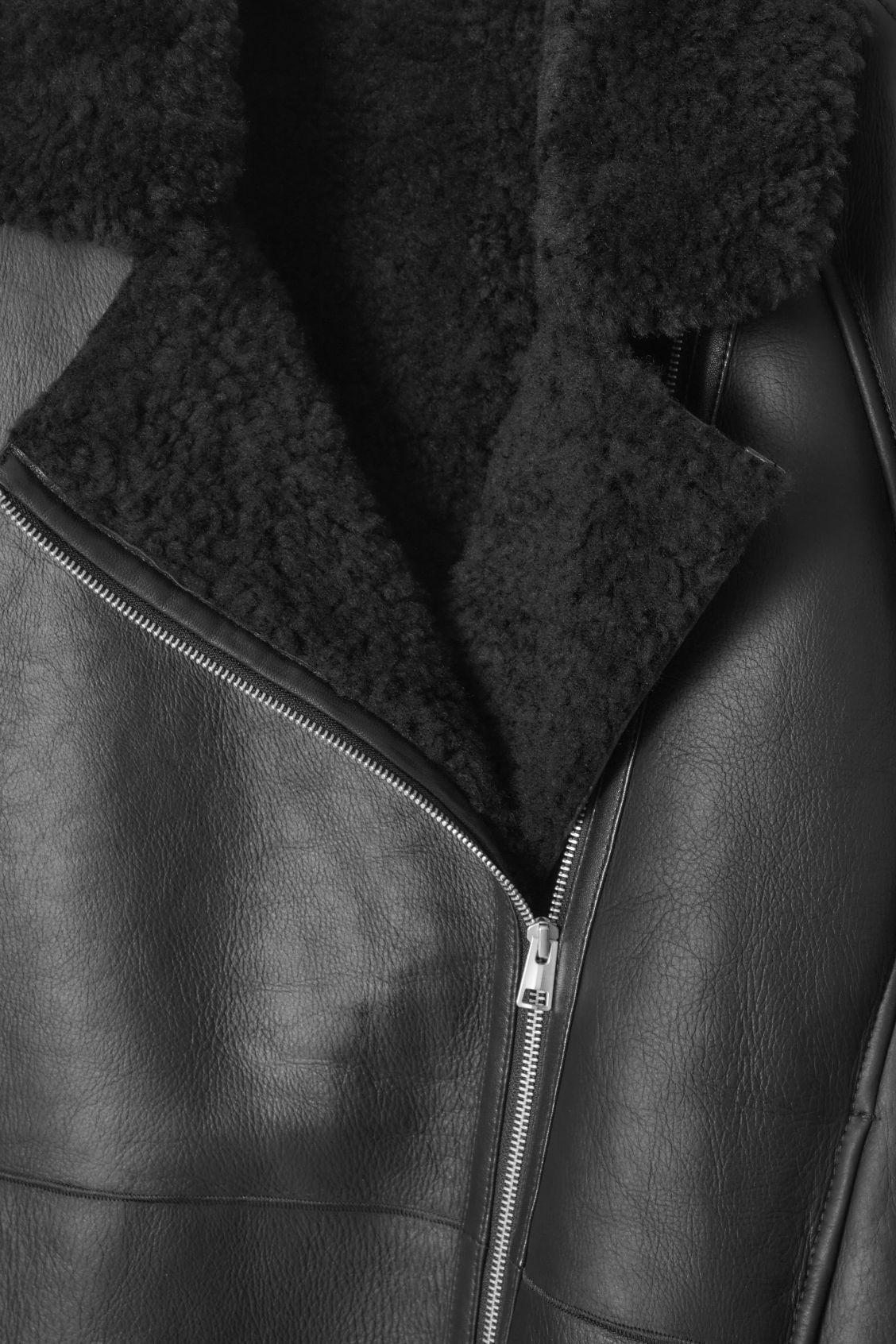 OVERSIZED SHEARLING AVIATOR JACKET Product Image