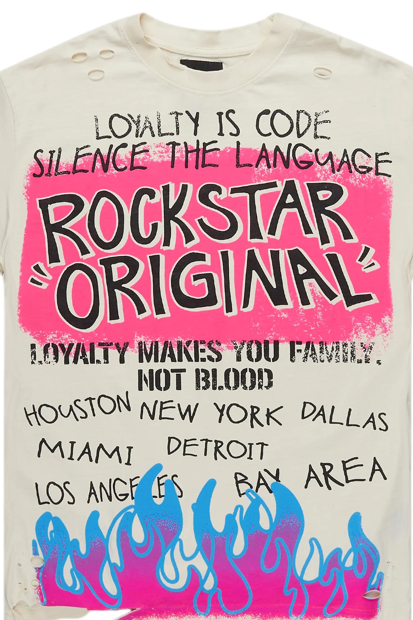 Beno Beige Oversized Graphic T-Shirt Male Product Image