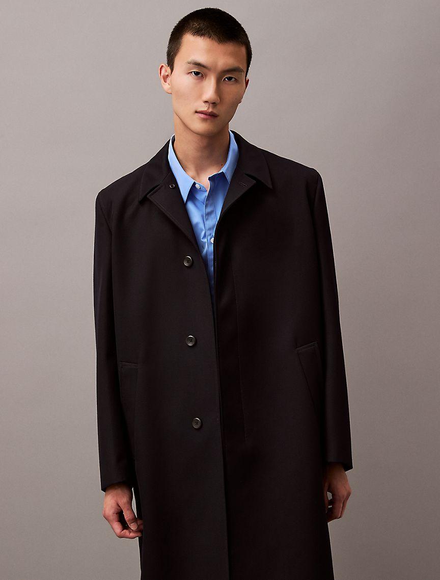 Long Wool Twill Blend Car Coat Product Image