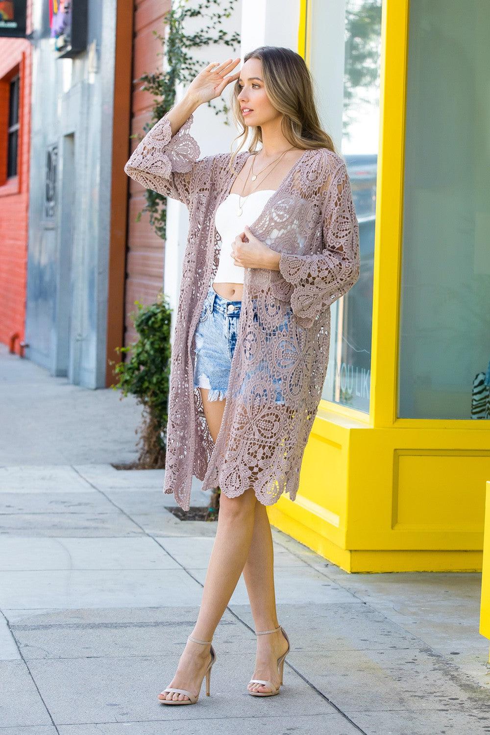 Crochet Lace Cardigan Product Image