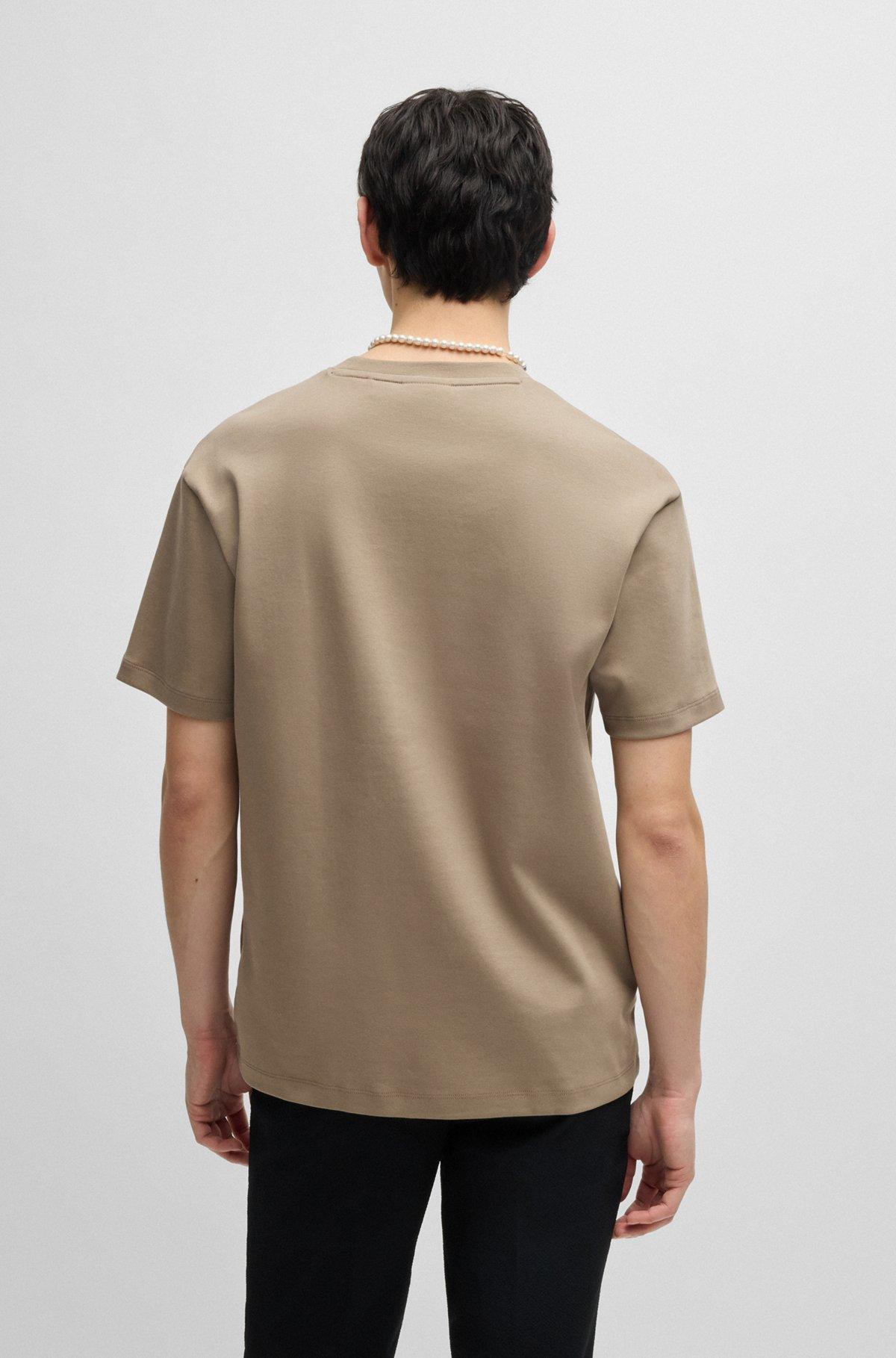 Interlock-cotton T-shirt with metallic stacked-logo badge Product Image