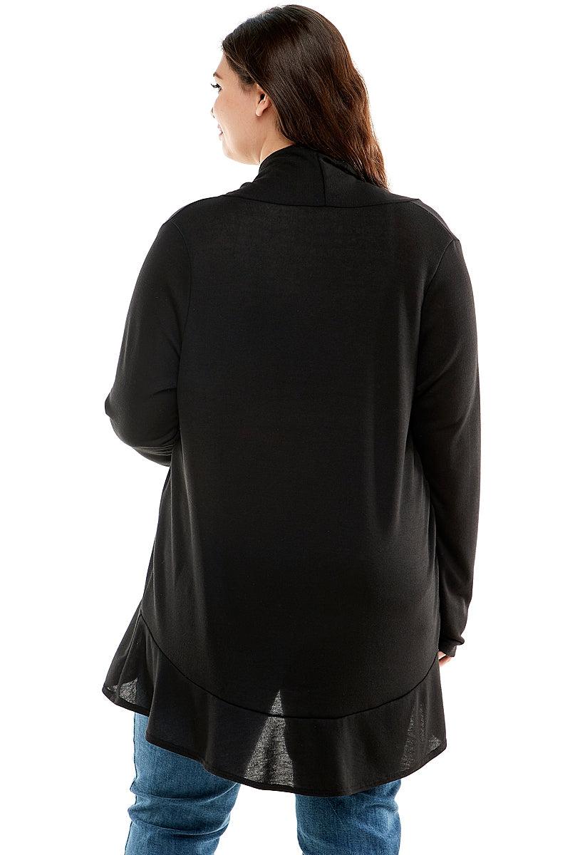 Long Sleeve Ruffled Cardigan - Plus Product Image