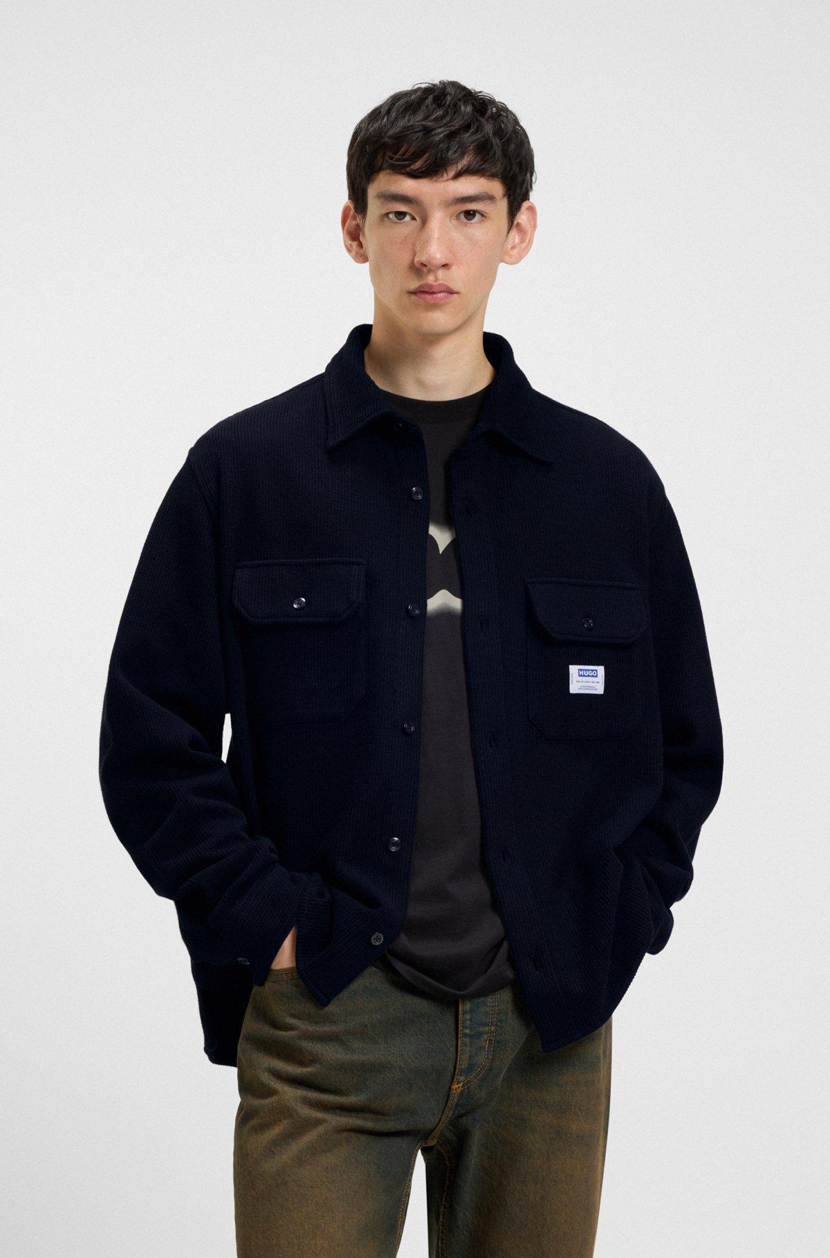 Oversize-fit shirt in structured cotton Product Image