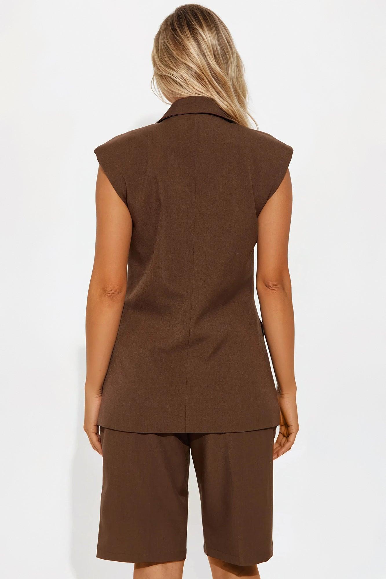 Out Of Office Bermuda Short Set - Brown Female Product Image