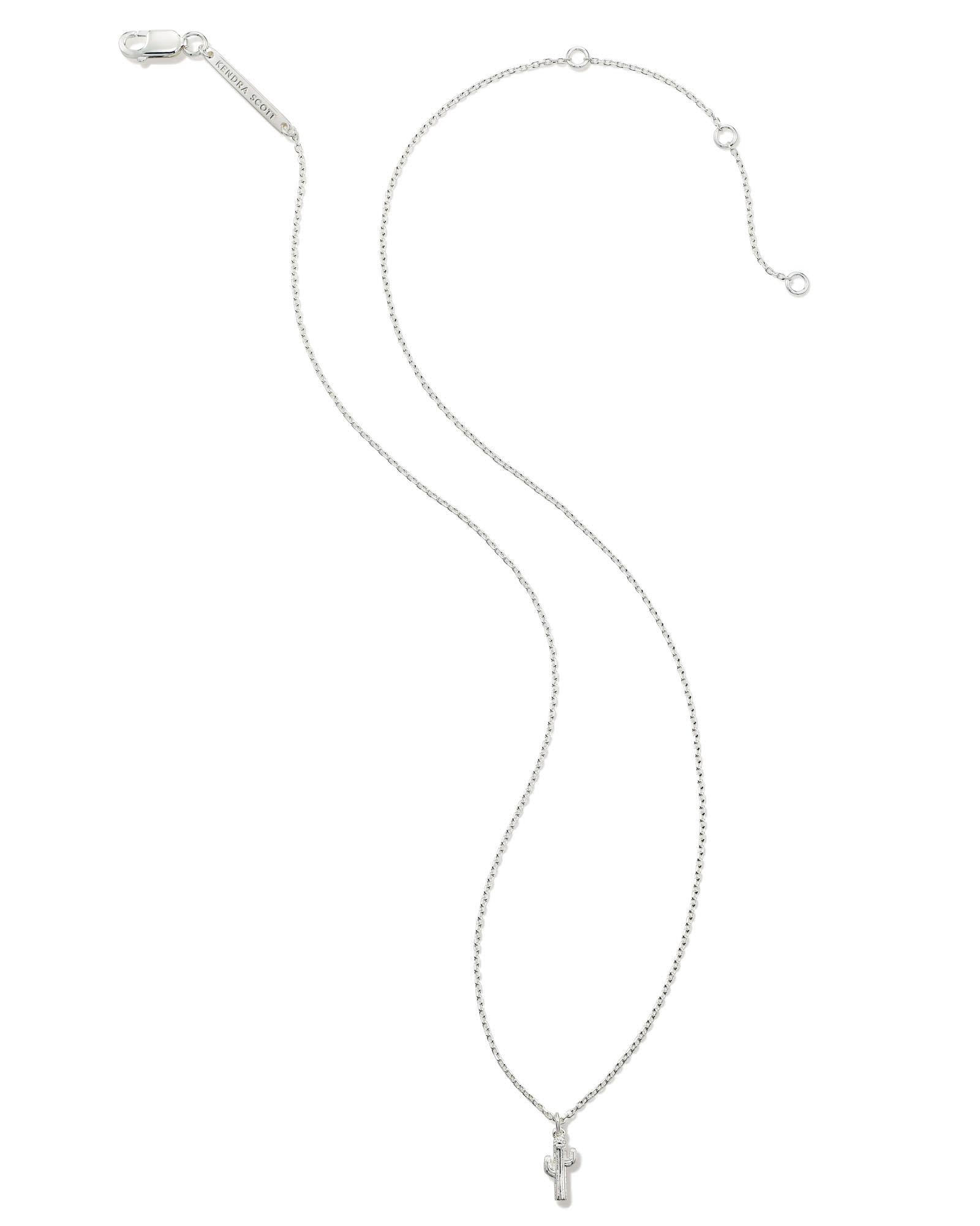 Mini Cactus Pendant Necklace in Sterling Silver Product Image