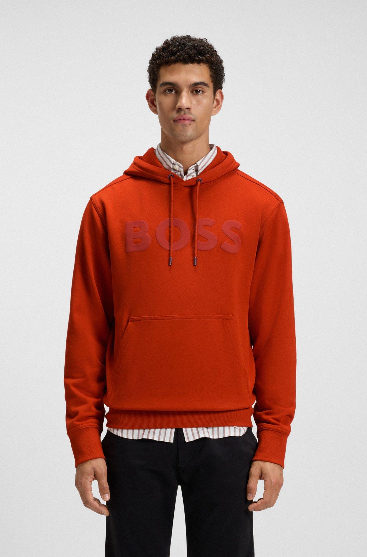 Relaxed-fit hoodie in cotton terry with large logo Product Image