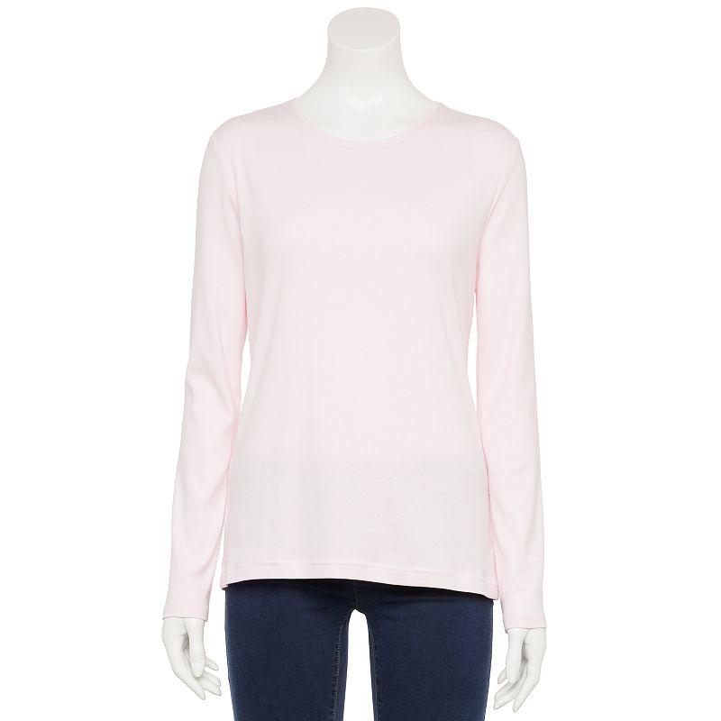 Women's Croft & Barrow® Essential Long-Sleeve Classic Crewneck Tee,  Product Image