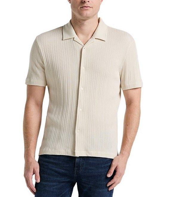 Perry Ellis Subtle Stripe Short Sleeve Woven Camp Shirt Product Image