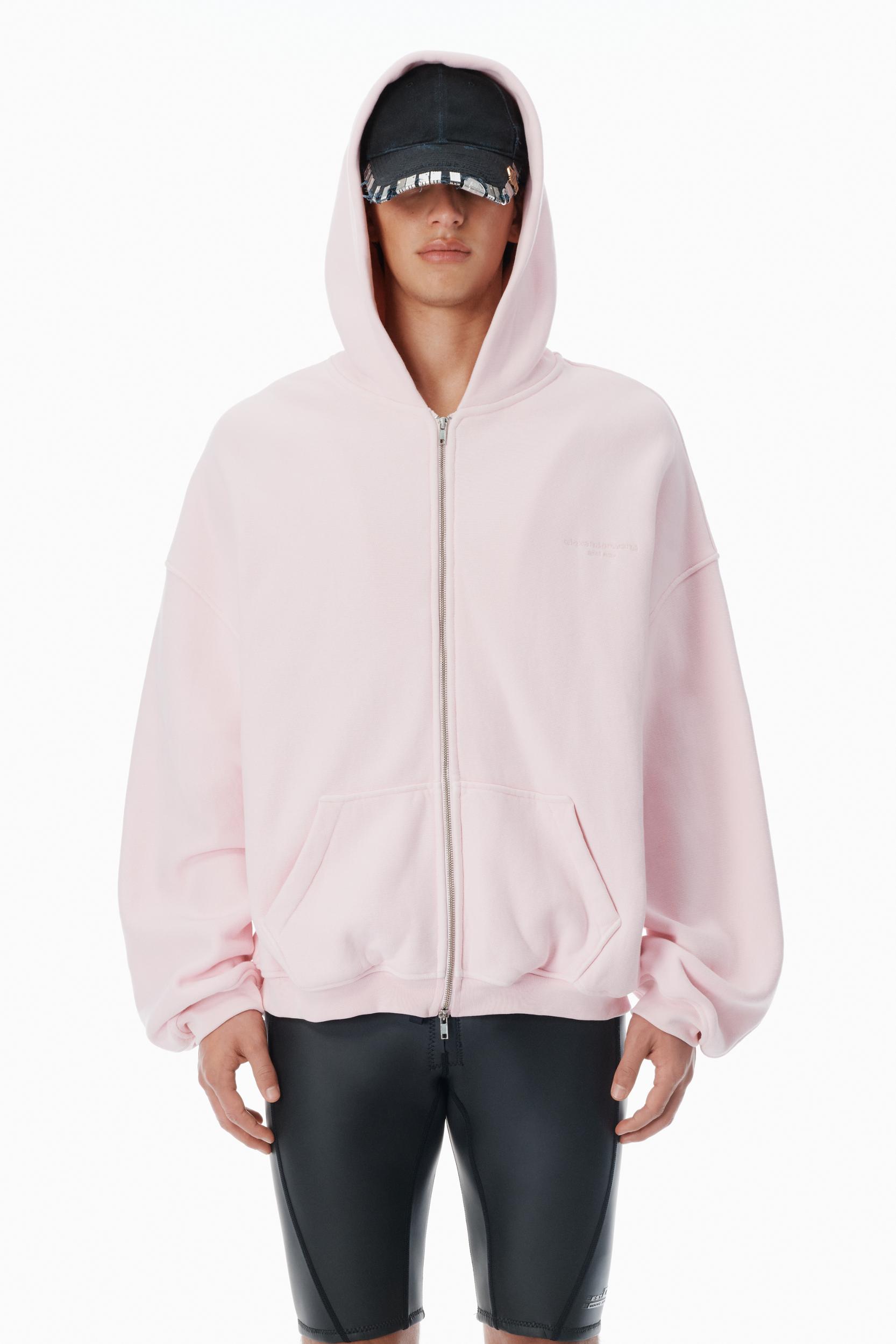 Pink Cotton Logo Zip-up Hoodie Product Image