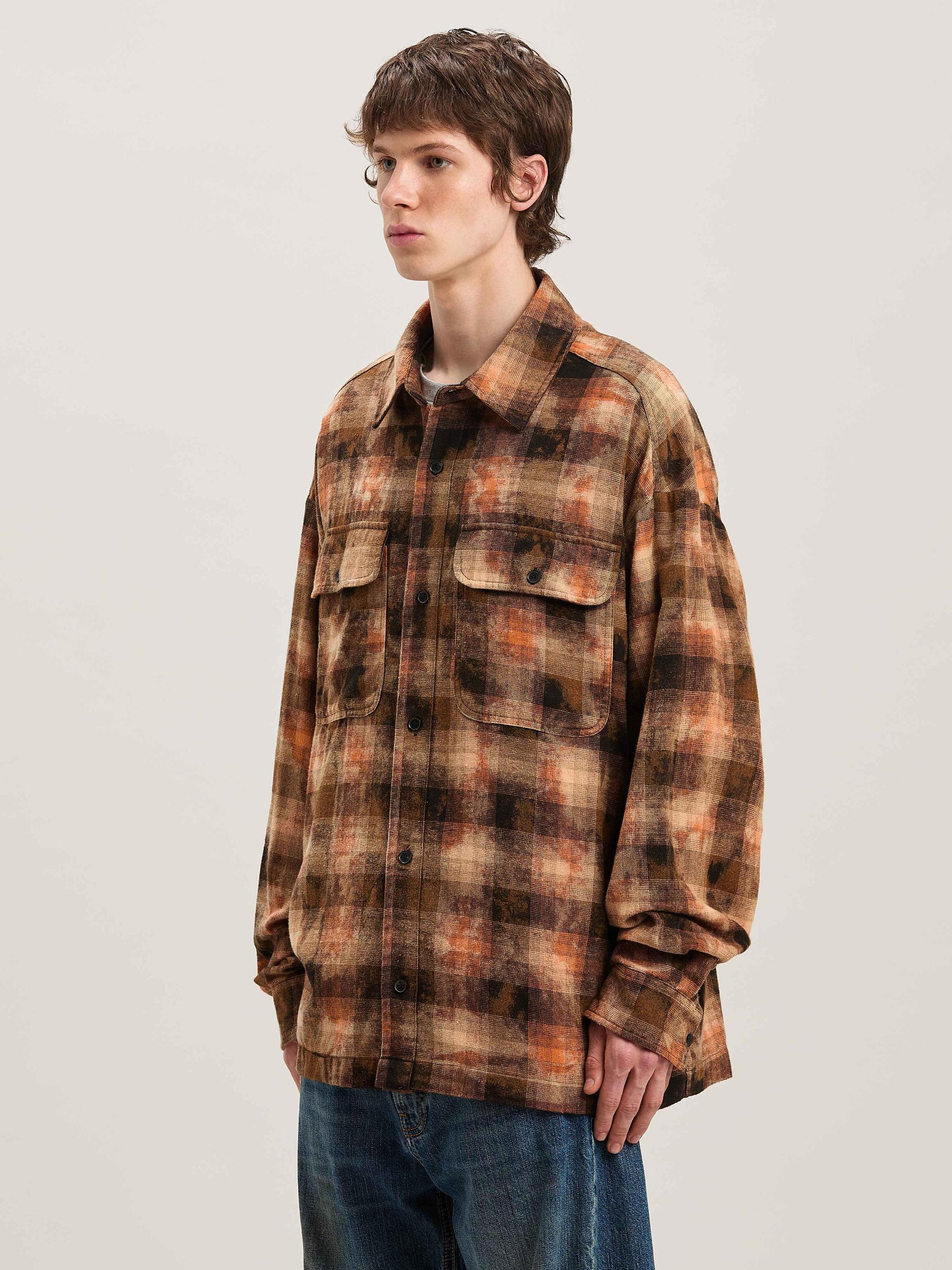 BEAR IN MIND CHECK SHIRT LS ORANGE - BRO Product Image