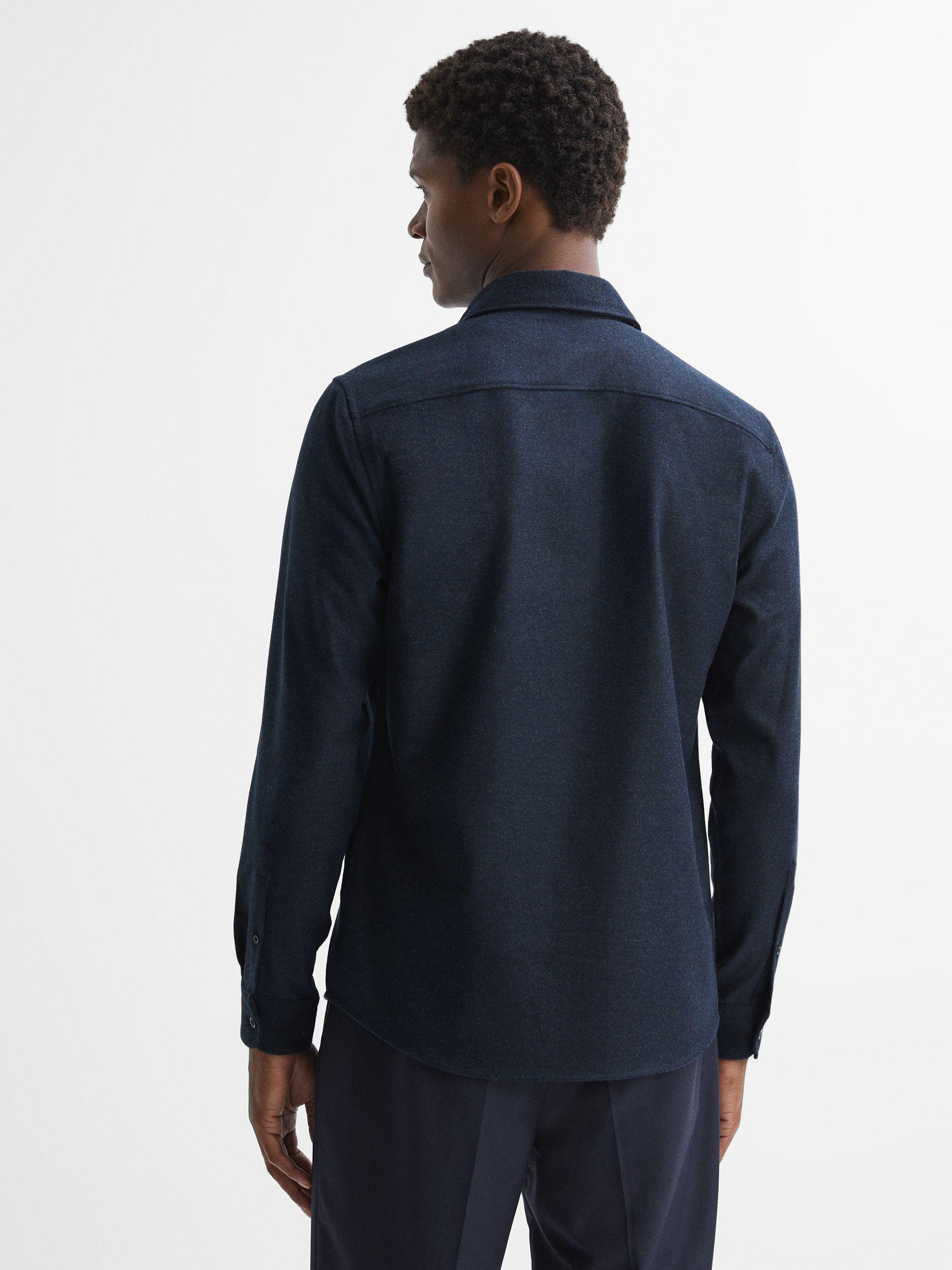 Button-Through Twin Pocket Overshirt in Navy Product Image