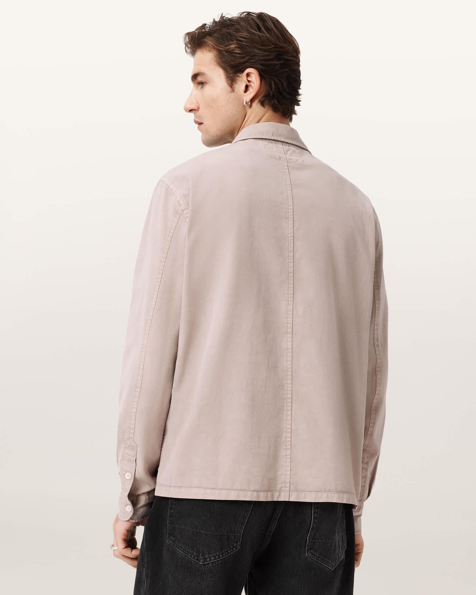Rohdi Long Sleeve Overshirt DUSK WHITE | ALLSAINTS US Product Image