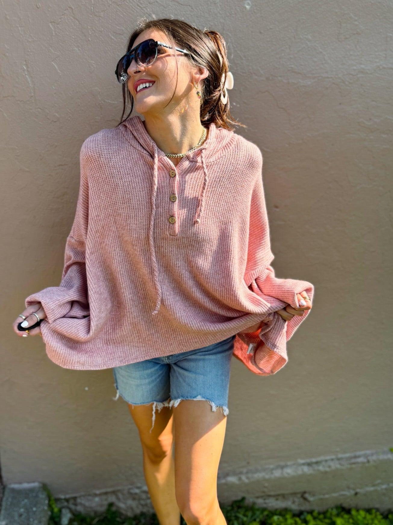 Oversized Waffle Knit Tunic Sweater Product Image